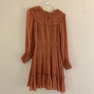 Anthropologie Rust Long Sleeve Dress